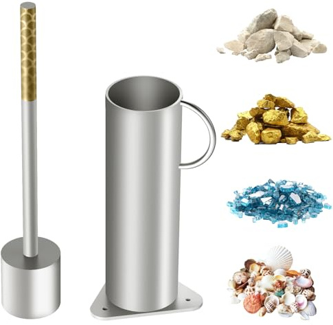 YOTAN Rock Crusher, rostfritt stål slitstark Frit Maker, glasbrytare malmkrossare, för guldprospektering, guldpanning, gruvdrift, Pulverizer gruv, Rock Hound, Gold Rush