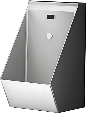 PioMue Urinarios de Acero Inoxidable 304, urinarios comerciales antiolor y antisalpicaduras para Adultos, urinarios de baño para Hombres, Ideales para hogares, hoteles y Bares públicos. Silver