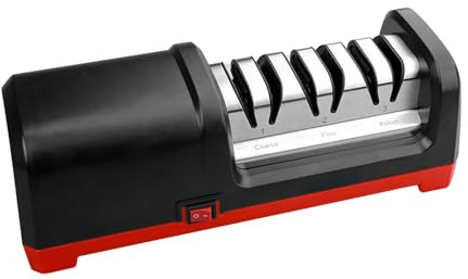 Walmeck Affila del Coltello Elettrico Professional Affilatura a 3 Stadi Strumento in Metallo in Ceramica Ceramica con Guida Angolare [Affilatura della Lama della ]