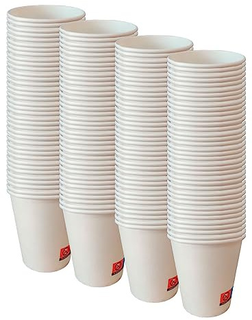 AC ALL CATERING Vasos Desechables de Café Para Llevar - Vasos Cartón para Servir el Café, el Té, Bebidas Calientes y Frías (7 oz - 200 ml, Blanco) - Caja de 1.000 vasos
