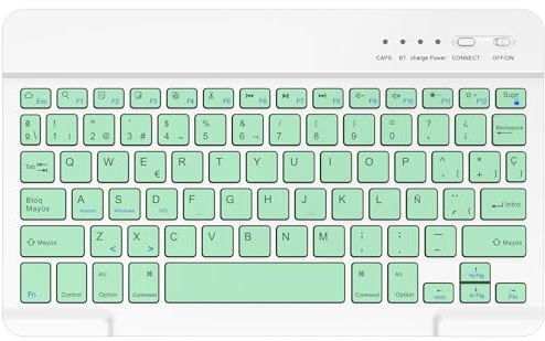BQSS Teclado inalámbrico, distribución QWERTY Italiana, Bluetooth | Teclado Bluetooth Recargable Compatible Con Dispositivos Samsung, Ios, Android Y Windows, TambiéN Funciona Con Smartphones