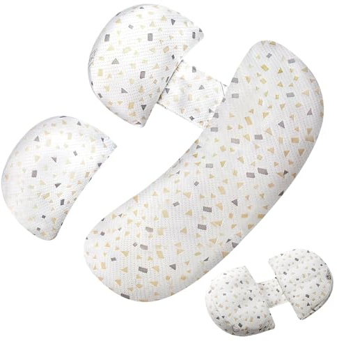 KUWUNG Pregnancy Pillow for Sleeping, Side Sleeper Maternity & Body Pillow for Pregnant Women, Body Support Pillow for Back,Belly,Hips, Legs,Detachable and Adjustable Double Wedge with Cover