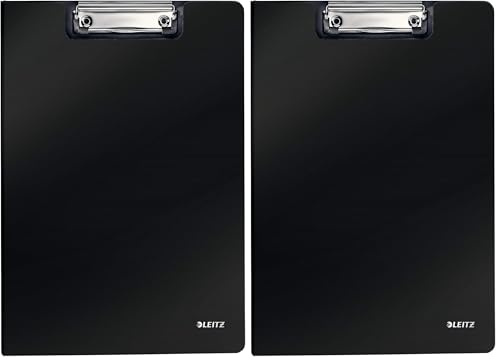 Leitz Klemmmappe, A4, Schwarz, Polyfoam, Solid, 39621095 (Packung mit 2)