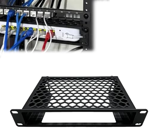 Network Cabinet Mounting Bracket Compatible with Ubiquiti UniFi USW-Flex-2.5G-8-PoE 10-Inch Rack Mount Kit - 1U, Dual Pass-Through Design