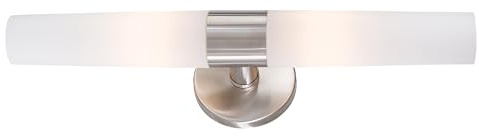 GEORGE KOVACS P5042-144 Saber Vanity Bath Light, 2-Light, 120 Total Watts, 4.75-in H x 20-in W, Brushed Stainless Steel