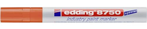 edding 8750 Marqueur peinture spécial industrie - orange - 1 stylo - pointe ronde 2-4 mm - pour écrire sur une surface poussiéreuse, légèrement huileuse, pneu, métal, verre et du bois - permanent
