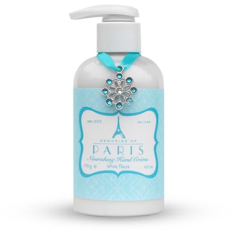 Nourishing Hand Cream by Get Fresh Memories Of Paris White Fleurs - Luxury Shea Butter Hand Lotion Beautifully Scented Non Greasy, Softening, Moisturising For Women 170g Pump Top Dispenser