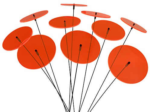 SUNPLAY Sonnenfänger-Scheiben in ORANGE, 10 Stück je 10 cm Durchmesser im Set + 35 cm Schwingstäbe