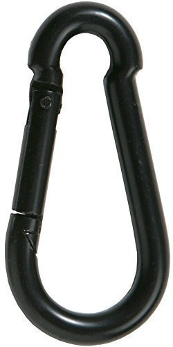 SBS Karabinerhaken 8 x 80mm | 10 Stück | Stahl Schwarz | Karabiner DIN 5299 | Feuerwehrkarabiner