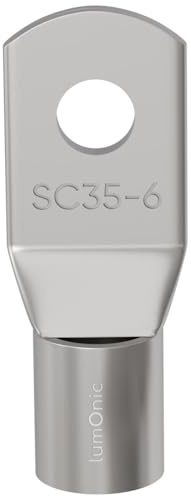 Lumonic 1x capocorda tubolare 35mm² M6 I capocorda a crimpare 35mm2 nudo SC35-6 capocorda ad anello 35mm², capocorda 35mm² I capocorda ad anello, capocorda ad anello per cavi