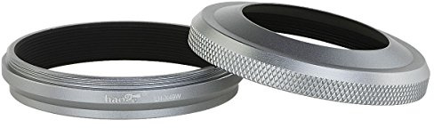 Haoge LH-X49W 2in1 Metal Ultra-Thin Lens Hood Shade with Adapter Ring for Fujifilm Fuji FinePix X100 X100S X100T X70 X100F DSLR Camera Silver Replace Fujifilm LH-X100 AR-X100 LH-X70