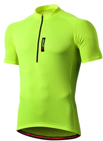 FEIXIANG Herren Fahrradtrikot, Kurzarm Radtrikot Fahrrad Trikot Fahrradbekleidung für Männer, Atmungsaktive Cycling Jersey Radsport Bekleidung，Grün, L EU