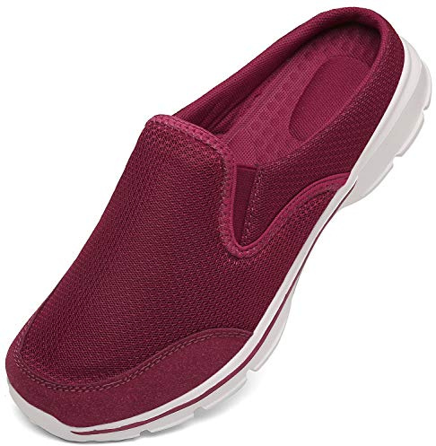 Inminpin Unisex Tofflor Lätta Andningsbara Pantofflor Slip-On Promenad Fritidsskor för Dam Herr, röd, 36 EU