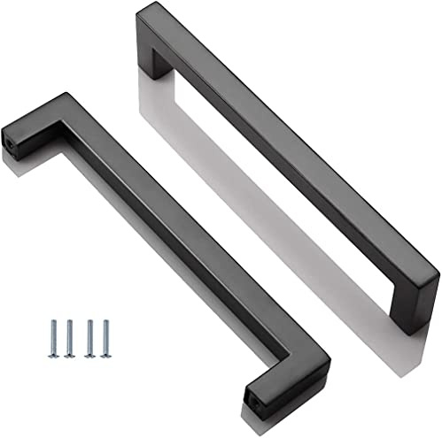 ANSIEDIO 160mm Schwarz Schrankgriffe Möbelgriffe Türgriff Relinggriff für Küche Kabinett Schrank Schlafzimmer Griffe Möbel Edelstahl Schrankgriffe 2 Stück
