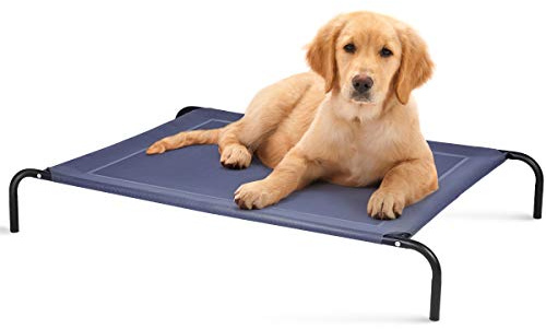 RELAX4LIFE Erhöhtes Hundebett aus Eisen, Hundeliege für Garten und Indoor, Haustier Liegeplatz, Hundesofa Schlafplatz, Haustierbett für Hunde und Katze, belastbar bis 40 kg (130 x 90 x 20 cm)