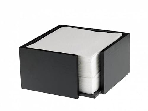 Leone Horeca Serviettenhalter aus Bambus, 13,5 x 13,5 x 10 cm, Schwarz