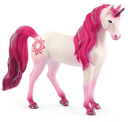 Schleich Bayala, Einhorn Spielzeug für Mädchen und Jungen, Mandala Einhorn Mare Einhorn Figur, rosa, Alter 5+