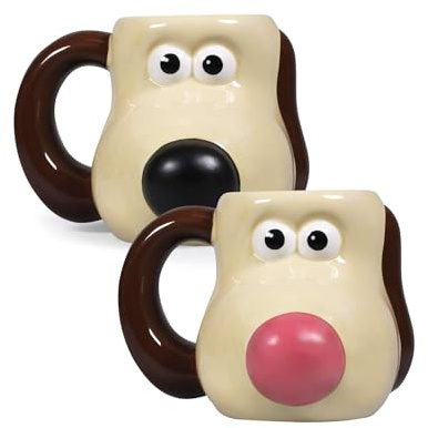 Half Moon Bay | Wallace & Gromit | Gromit 3D Shaped Heat Changing Mug | Magic Colour Turning Ceramic Coffee Cup | Large 480ml Capacity | Official Aardman Merchandise | Novelty Gift