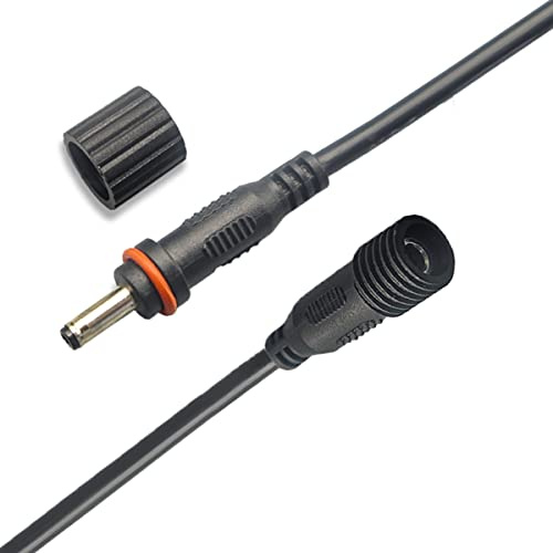 Liwinting DC Verlängerungskabel Wasserdicht Verlängerungskabel Außenleuchte Verbinden Kabel 3.5 x 1.35mm 5m, Schwarz