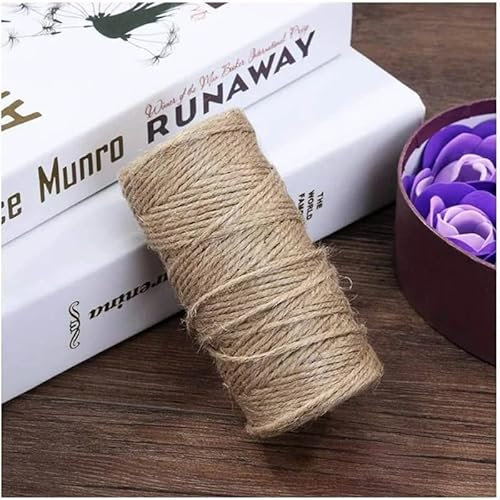 Garten Schnur 100 m/Rolle Jute-Schnur, Bastelschnur, Verpackungsschnur, Geschenke, Juteseil, for Basteln, Fotos, Bündeln, Garten