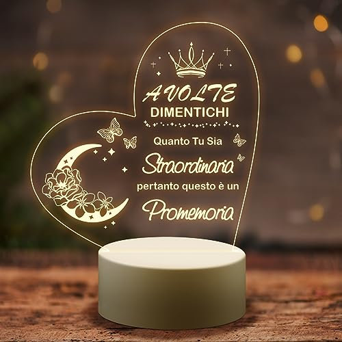 PRSTENLY Regalo Donna, Acrilico Lampada Regali Migliore Amica Sorella Donna Natale Compleanno Festa Della Mamma San Valentino Pasqua
