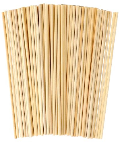 100 Stück Holzstab Rundholz Holzstäbchen Rund Unbehandelte Naturholz Dübelstangen 15 cm x 3 mm Bambus Holzdübelstangen Holzstäbe zum Basteln Dübel Holz Stäbchen Zuckerwattestäbe für DIY Dekoration