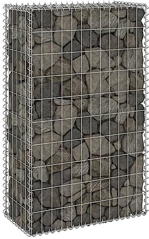 Tino Tech Gabionenwand aus Verzinkter Stahl 60x30x100 cm Silber Steinkorb Gabionen Körbe Gabionen Zaun Gartenmauer Gabione aus Metall Garten Gabione Pflanzenwand Gabionen Gitter