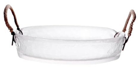 Zerodeko Glass Plate Double Ears Fruit Storage Bowl for Kitchen Versatile for Parties