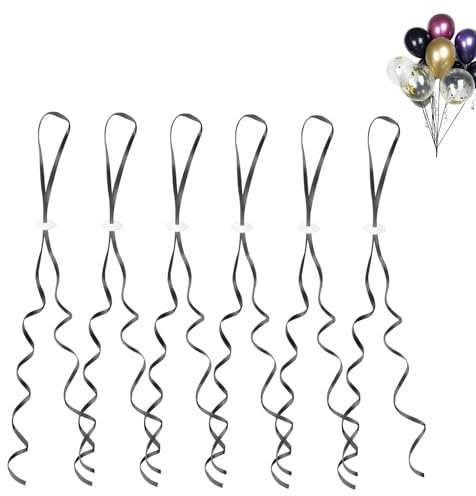 GoldRock Chiusure per palloncini a elio con cordino per palloncini, 100 pezzi, colore nero, chiusura per palloncini, corde per palloncini, spago da appendere per feste di matrimonio, compleanno, festa