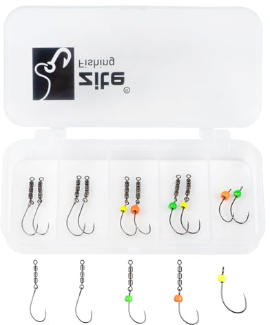 Zite Fishing Rotate Rig Hook Sortiment | 12 Stück Rotationshaken & 3 Tungsten Jighaken | Angelhaken Forelle Größe 4-6 | Forellenhaken für UL-Gummiköder wie Curly Viper & Mighty Mag | Angelzubehör