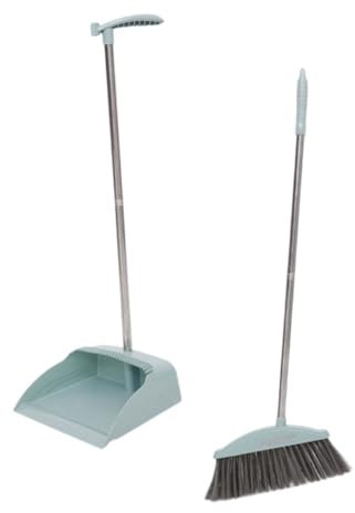 CIYODO Scopa e Paletta Stand-up per Pulizia Casa e Ufficio Broom Ergonomica e Paletta Resistente per Interni Ed Esterni Manico Confortevole Adatta Ogni Angolo e Superficie