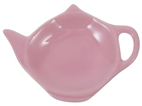 Alipis Teapot Shaped Ceramic Tea Bag Dish 4.8X3.5 Inch Decorative Tray for Tea Bag Holder Snack Serving and Sauce Seasoning Dish