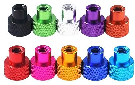 Handdrehschraube, 5/2 Stück, M3, M4, M5, M6, M8, Durchgangsloch, Aluminiumrahmen, handfest anziehen, Flanschmutter, Stufen-Rändelmutter (Farbe: Rot_M8, 2 Stück)(Silver-M6 5pcs)