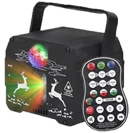 Proyector de luces de discoteca RGB, miniproyector de luz láser para DJ, recargable por USB, LED, UV, efecto estroboscópico de sonido, para bodas, fiestas de Navidad, fiestas, cumpleaños, KTV, festi