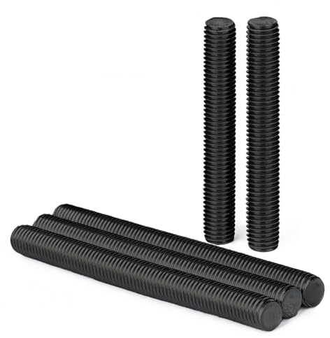 Drenky M10x100mm Gewindestange Vollgewinde Schwarz nach DIN976 Gewindestifte Edelstahl A2 V2A Gewindebolzen für Bauwesen, Maschinenbau, Elektrotechnik, Transportwesen, 5 Stück