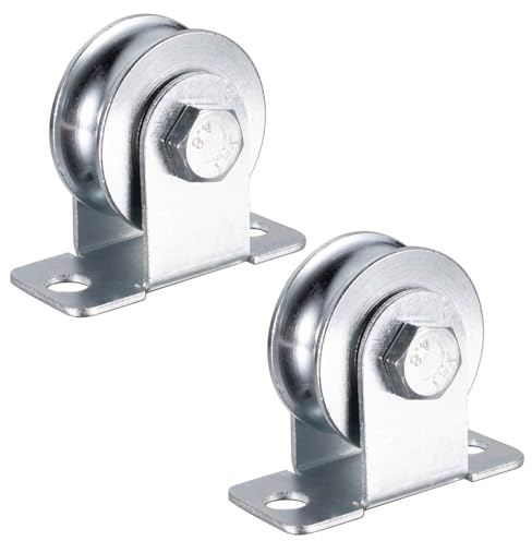 KCNOFNC 48mm Umlenkrolle Stahlseil mit 2 Kugellager, flaschenzug für 10mm Stahlseil, Tragkraft 200kg, 2 Stück