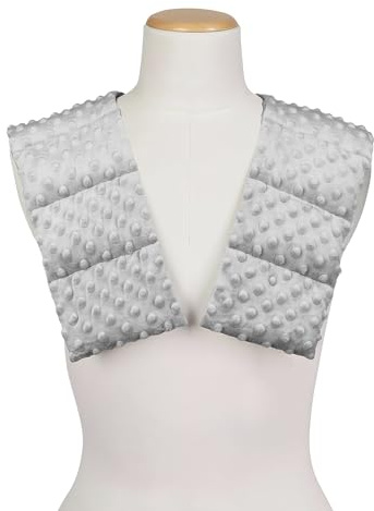 Sensory Owl Coperta Ponderata per Spalle e Collo 3 kg - per Bambini e Adulti - Riduzione Dello Stress Autismo ADHD - Minky Argento