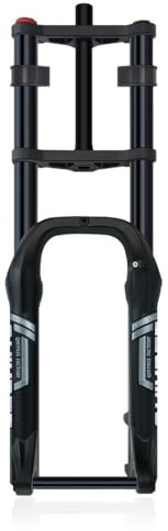 20/26 Pollici Fat Bike Forcella Ammortizzata Aria Doppia Corona 4.0 E-Bike Forcella Anteriore Bici Corsa 190mm Regolazione Del Ritorno， Distanza Tra I Mozzi 135mm, Perno Passante 15mm(Black,20'')