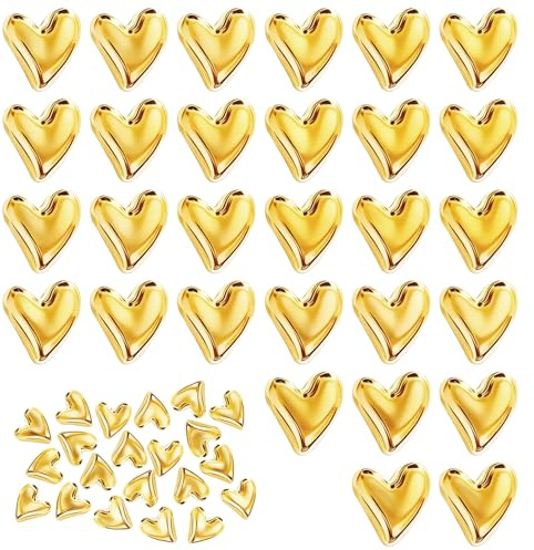 50 Piezas Imanes Decorativos en Forma de Corazón Dorado para Nevera,3D Potentes, Pequeños Potentes para Pizarra Magnética,para Refrigerador,Oficina y Hogar,para Decoración y Regalo