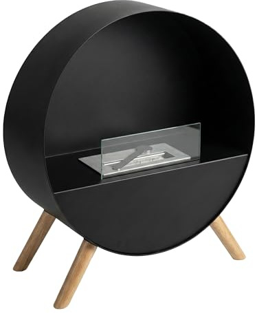 Frankystar Venere - Cheminée de sol 60 x 72 x 30 cm cdi Design d'intérieur Pieds en bois de pin noir