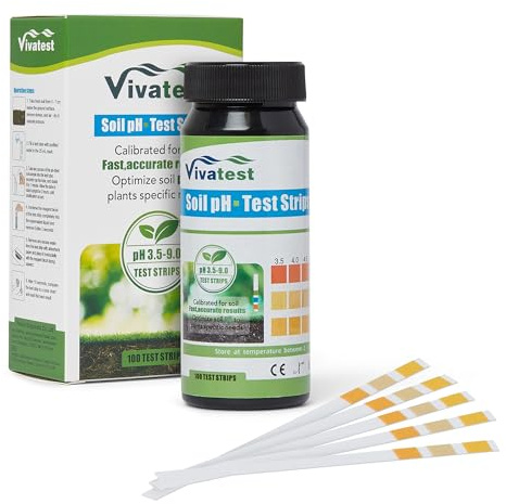 Viva Test Jord pH-testkit – 100 st 3,5-9,0-intervall jord pH-tester Ideal vattenindikator för växter, växtmarkörer – Lätt att använda och exakta resultat – Lämplig för frukt och grönsaker, krukväxter