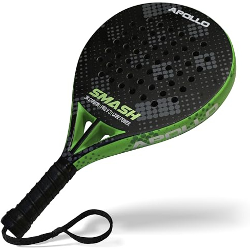 Apollo Padelschläger - Kohlefaser Schläger für Damen und Herren, Anfänger & Fortgeschrittene, leichtes 3K und 12K Carbon - nur 365g