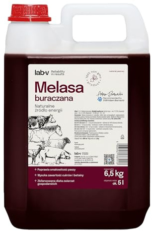 Lab-V Melassa di barbabietola da zucchero 5 L (circa 6,5 kg) – Alimenti composti per cavalli, bovini, ovini, caprini e suini – Melassa liquida per integratori alimentari