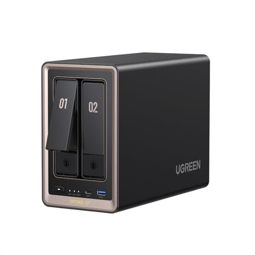 UGREEN NASync DXP2800 GT 2-Bay NAS Storage, 10GbE LAN 4K HDMI Cloud Backup | AMD Ryzen Embedded R2514 CPU, 8GB RAM, 4K HDMI, Surveillance Center, Cloud Backup, Docker, Home Assistant Support (Diskless)