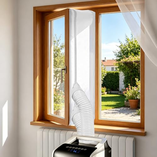 400 cm Kit Finestra Condizionatore Portatile,Condizionatore Portatile Kit Finestra,Tenda per Condizionatore Portatile per Finestre A Tetto, Finestre A Battente E Finestre Scorrevoli