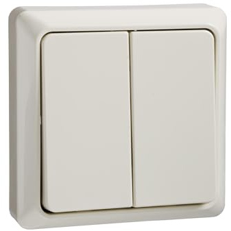 Elso Doppeltaster Aufbau 1 A.42 V Ren, perlweiß, 506250