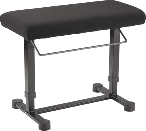 K&M 14081 Klavierbank Uplift Schwarz - Stahl, Stoff - Breiter, höhenverstellbarer Keyboard-Polstersitz mit Gasdruckfeder