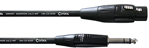 Cordial CIM 6 FV - Cavo audio bilanciato, da XLR femmina a jack stereo da 6,3 mm, lunghezza 6 m