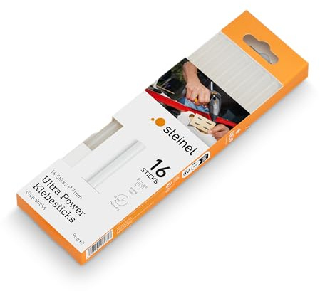 Steinel Glue Sticks Ultra Power, 7 mm de Diámetro, 16 Barras, 96 G | Pegamento Termofusible Universal para Conexiones Fuertes