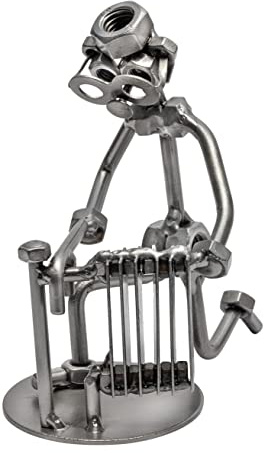 STEEMO Schraubenmännchen Heizungsbauer Handwerker Geschenk Metall-Deko 13x9x14cm